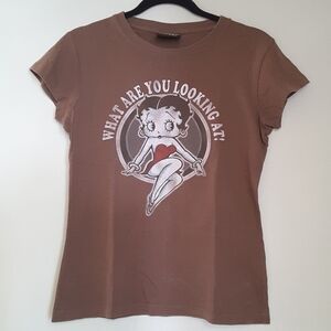 Betty Boop Brown T-Shirt XS
